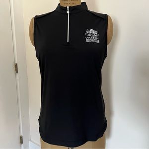 NWT nivo Cochecho County Club 100 Years Naomi Mock Quarter Zip Sleeveless Shirt